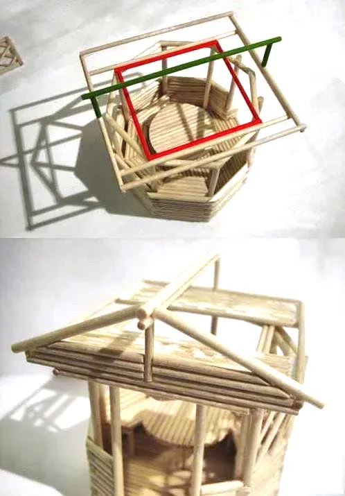 手工制作——一次性筷子制作凉亭